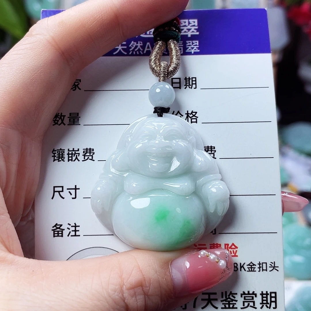 翡翠未镶嵌颈饰佛公36