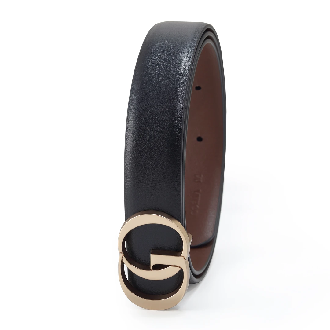 GLORIA GOELIA 秋季新品 中号GO字母头层牛皮腰带 1E8J9H27A