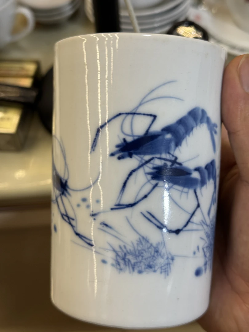 醴陵 釉下五彩手绘笔筒