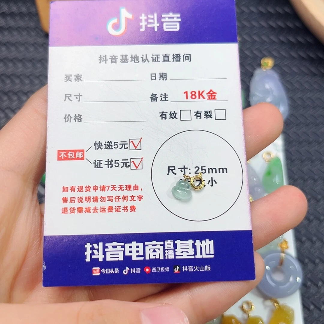 雯***李颈饰18K金镶嵌翡翠