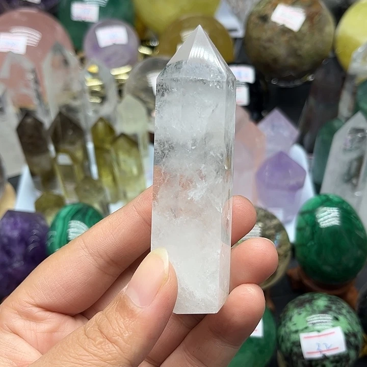 珠宝半成品未镶嵌水晶88克白水晶柱