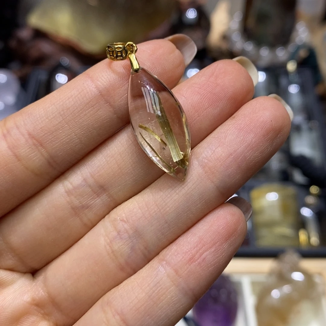 水晶颈饰银S925镶嵌吞*