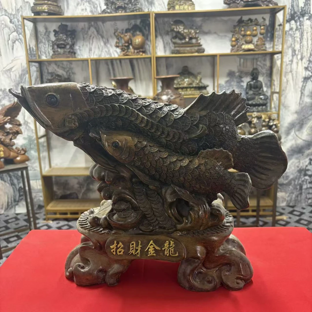 高33cm长42cm招财金龙公司办公室家居创意摆件