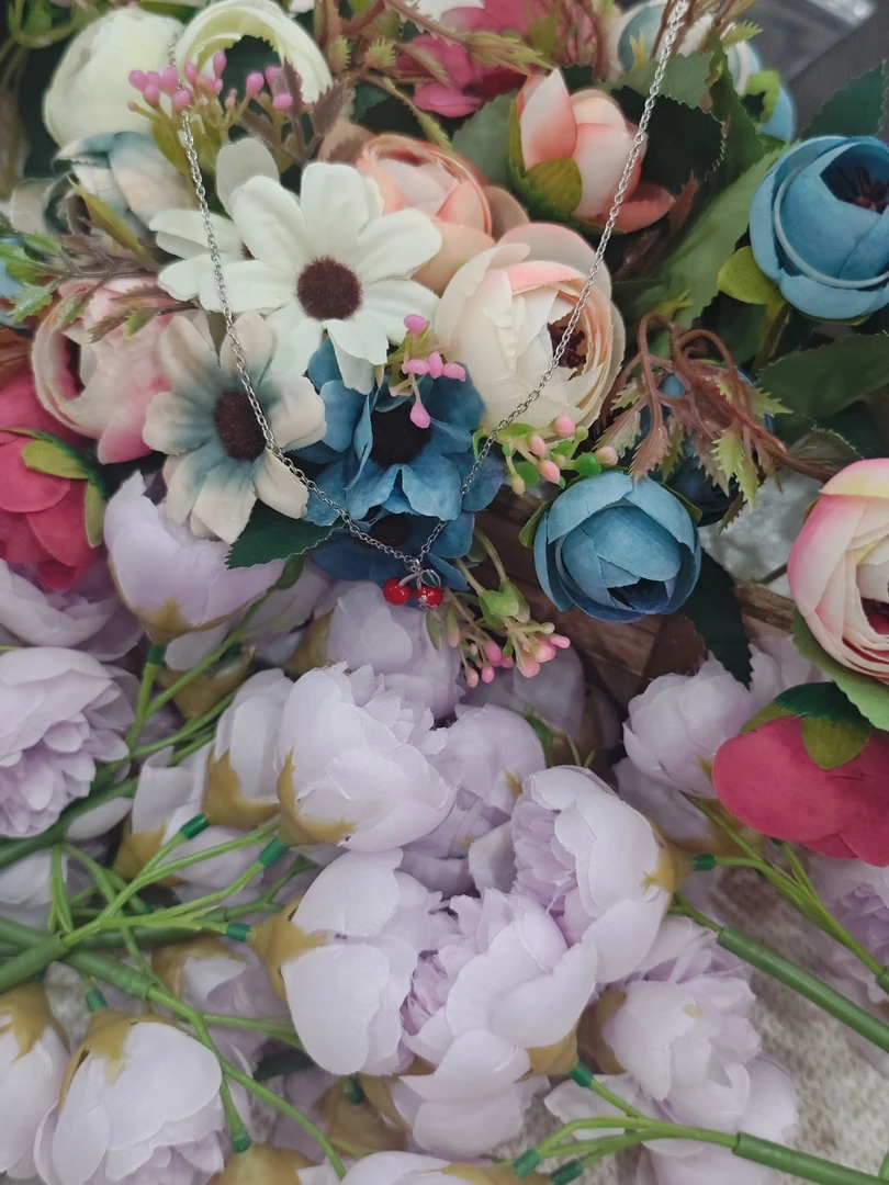 铜合金项链 流星时尚【立体樱桃土星项链】VN20230249-1