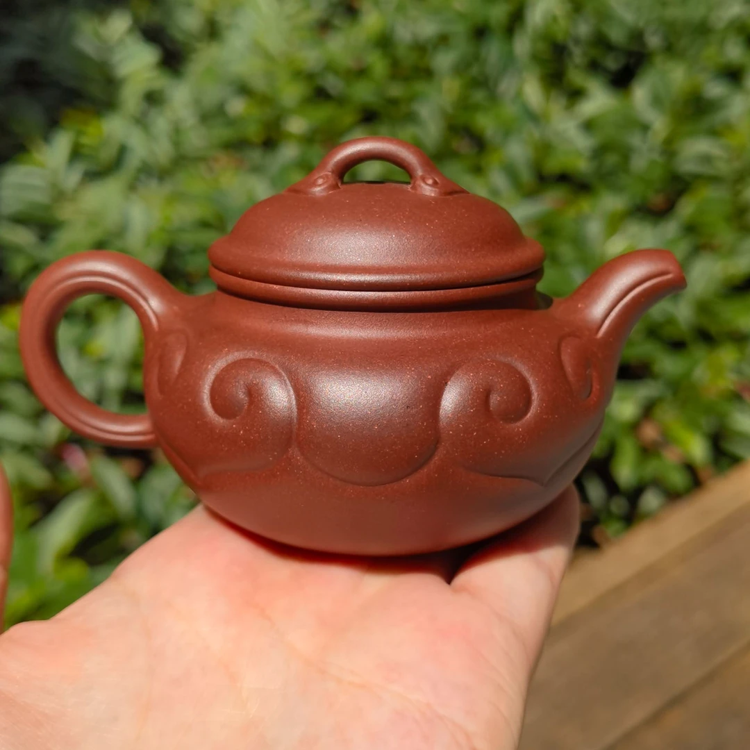 【海霞】高端底槽青仿古如意壶仿古壶茶具145CC紫砂壶精工半手