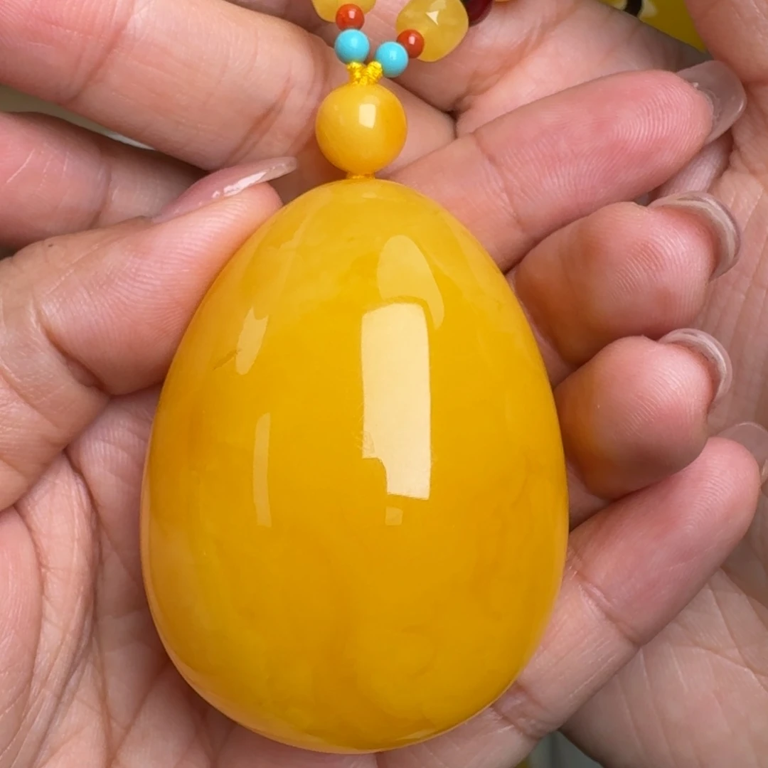 蜜蜡未镶嵌毛衣链无优化无烤色无补胶无覆膜无辐照无煮蜜