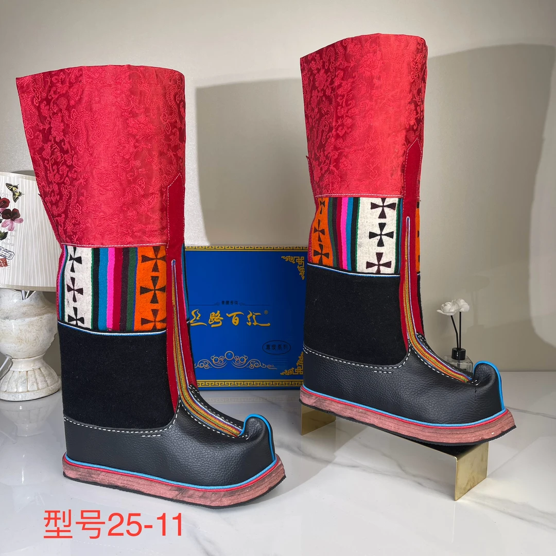 25-11纯手工传统藏靴男靴子长靴高筒靴搭配藏装青海西藏甘孜包邮