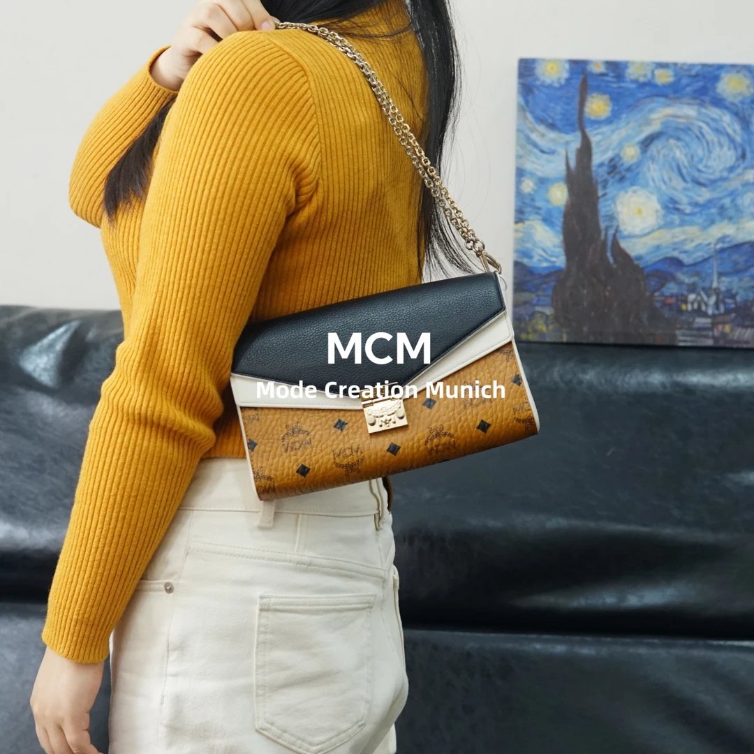95新 MCM 拼色链条包/FYKD12521503/1503