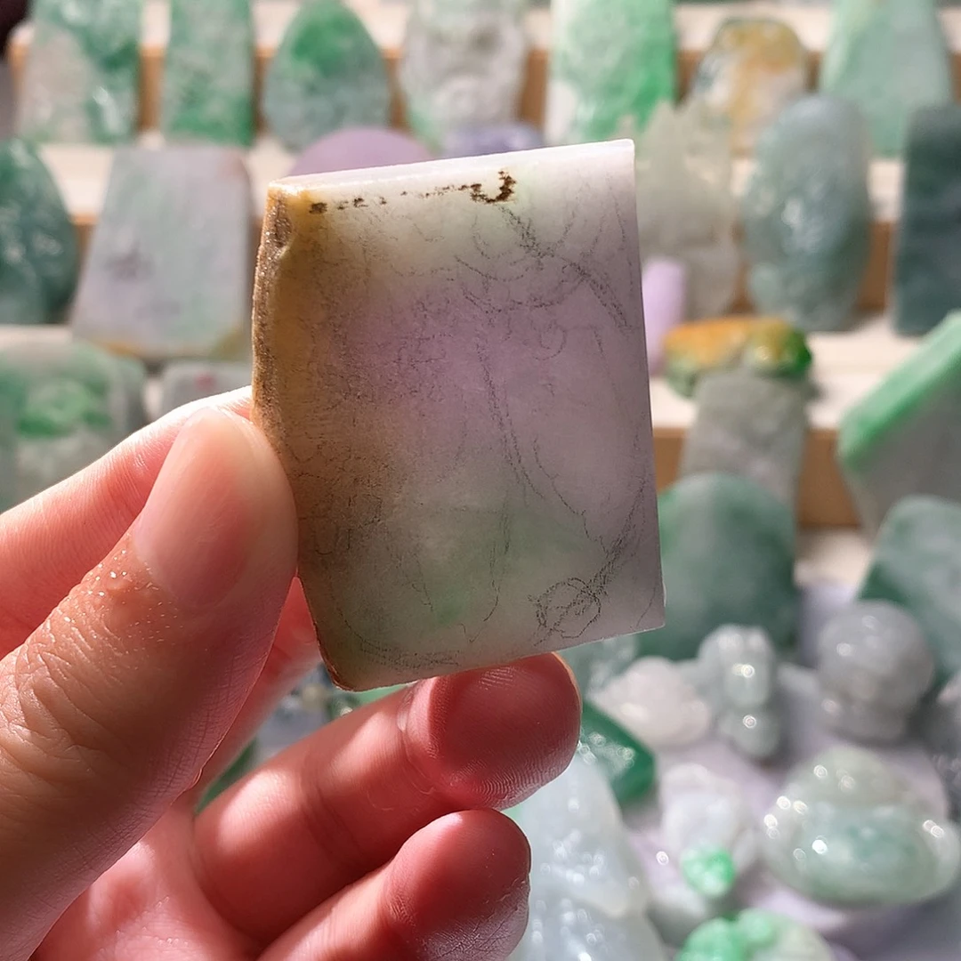 翡翠散珠翡翠原石片料