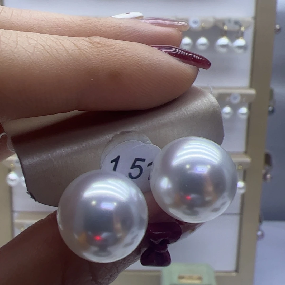 淡水珍珠耳饰18K金镶嵌