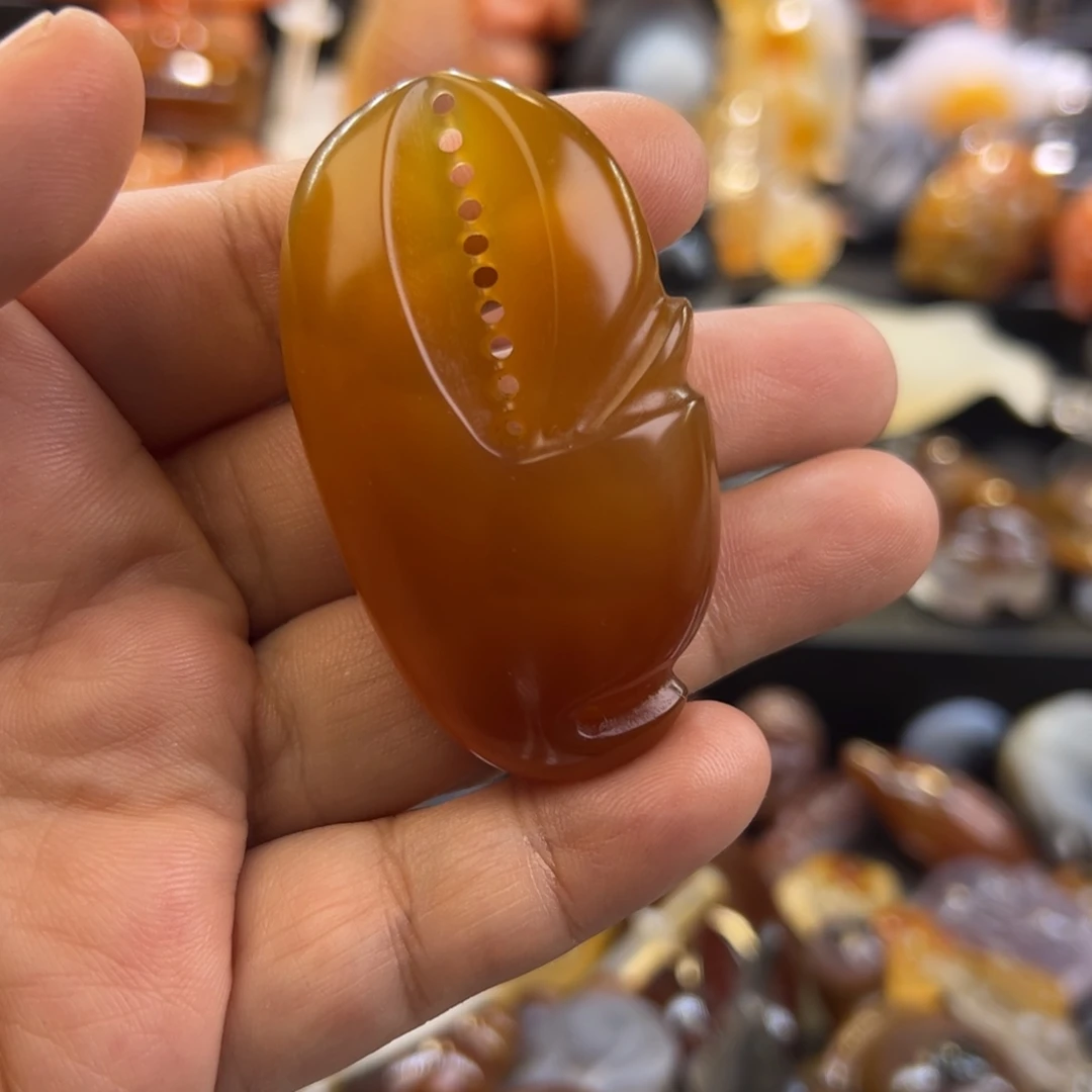 未镶嵌手玩摆件定制玛瑙大蟹钳