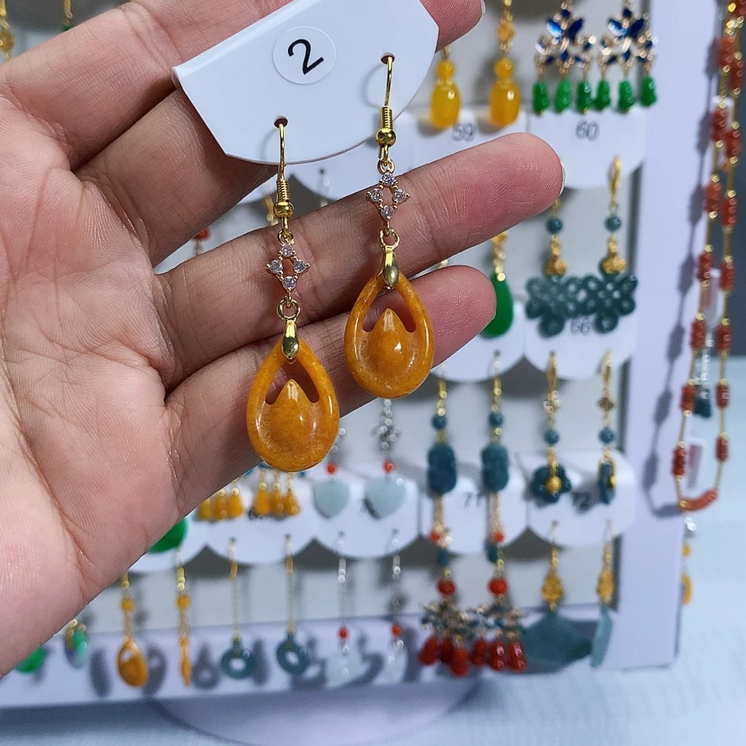 翡翠未镶嵌耳饰耳坠