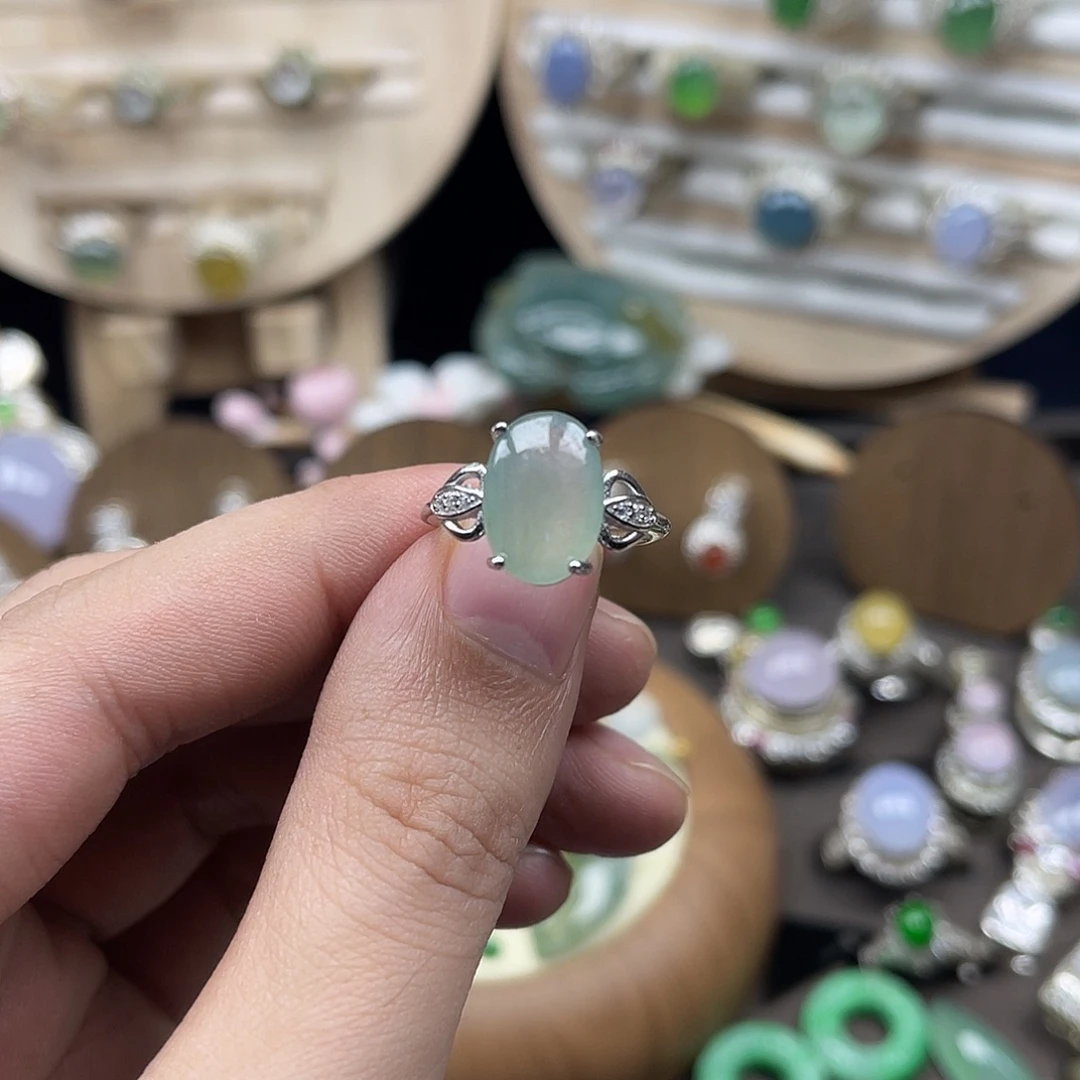 翡翠银S925镶嵌戒指