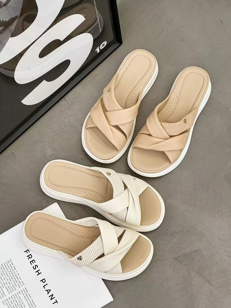 夏季一字拖适合配长裙的拖鞋夏款休闲法式时尚温婉风