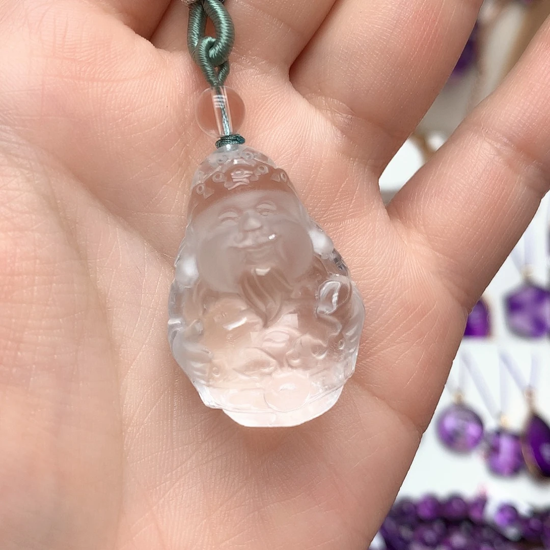 未镶嵌水晶珠宝半成品L 财神雕刻件