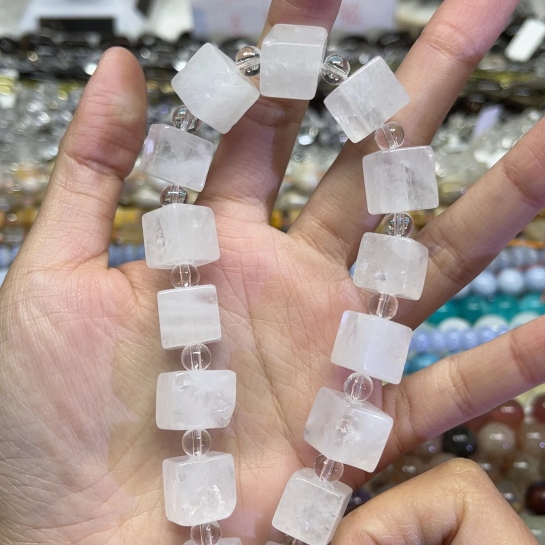 玛瑙/玉髓未镶嵌颈饰天然白水晶卡12共15颗