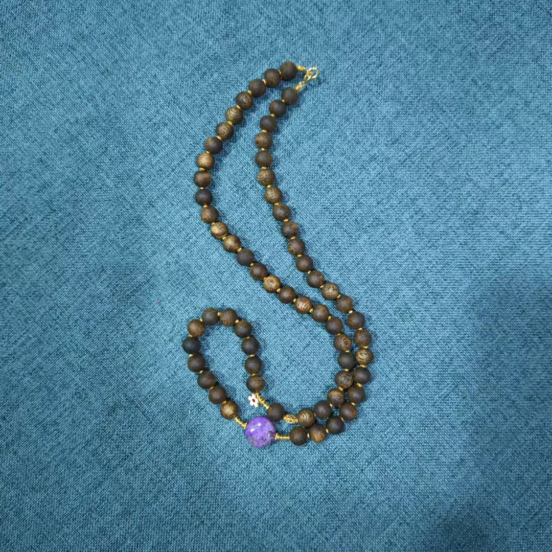 世间臻宝-18K海南紫奇楠九分沉项链/45CM/6m/多样性发/P6635/均18