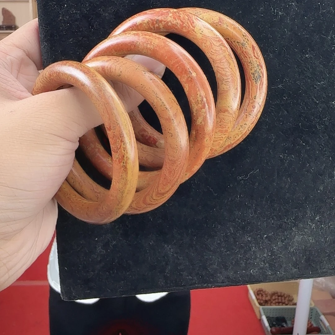 泗水砭石精品高货55圈口圆条镯子