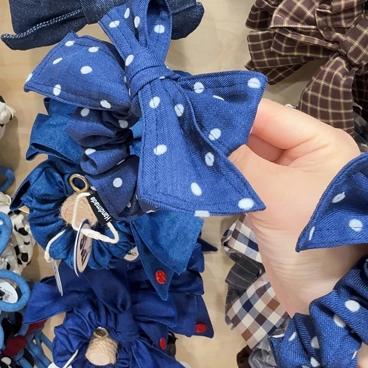铁合金皮质波点蝴蝶结发圈19