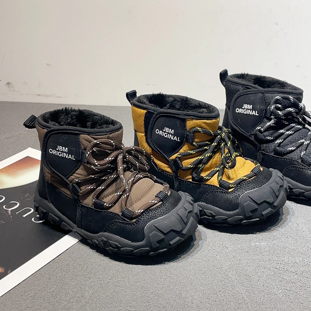 左左家2025冬季儿童加绒加厚运动棉鞋男女童保暖户外防滑雪地靴子