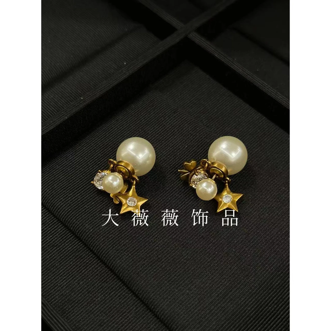 铜合金耳饰 中古风五角星耳饰-5503