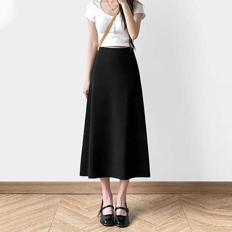 法式小个子长裙高腰半身裙显瘦西装裙2025秋季新款气质百搭裙子女