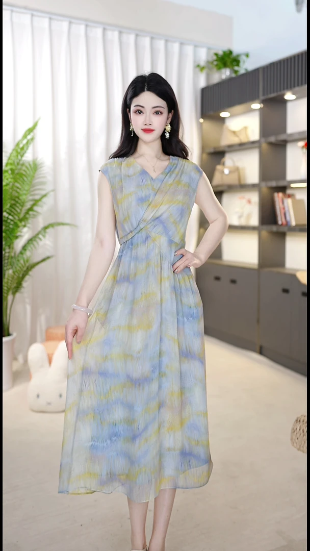 <0A118>2025年夏季新款时尚气质优雅连衣裙中式减龄气质连衣裙