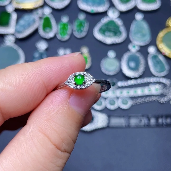 翡翠戒指未镶嵌天然翡翠A货天然翡翠