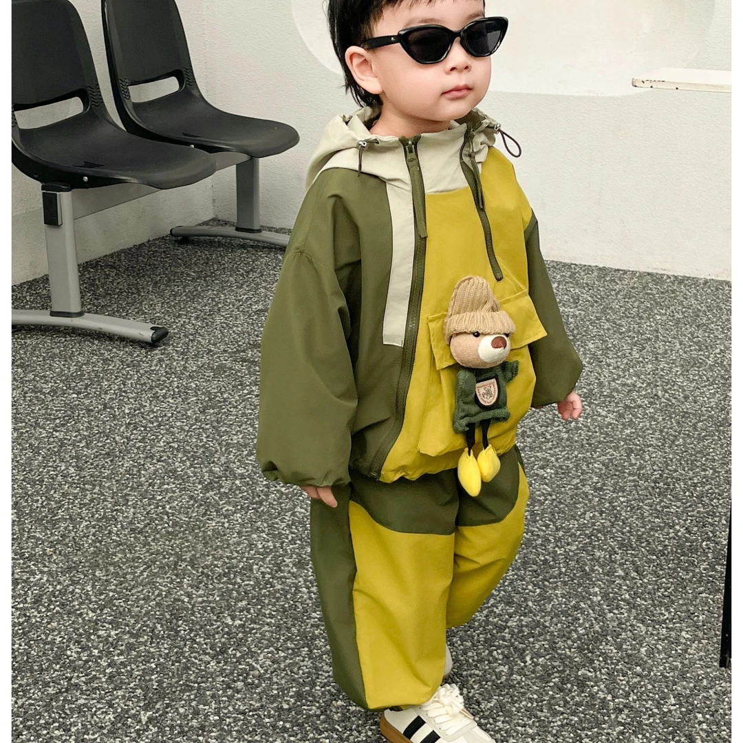 【现货小熊】2025春季新品潮流休闲长袖男童女童儿童套装28528