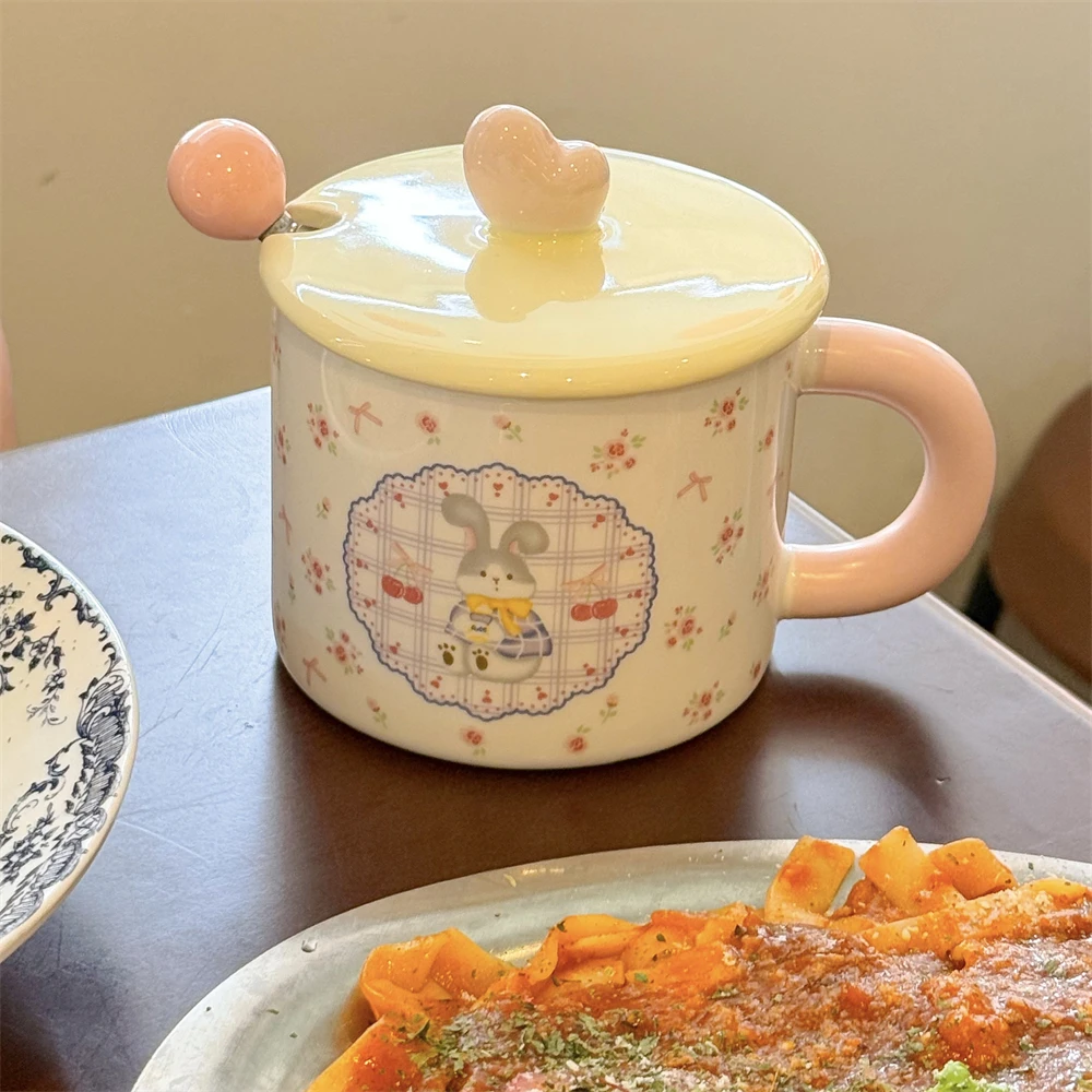 少女心马克杯创意复古情侣家用陶瓷杯子生日礼物送女生可爱咖啡杯