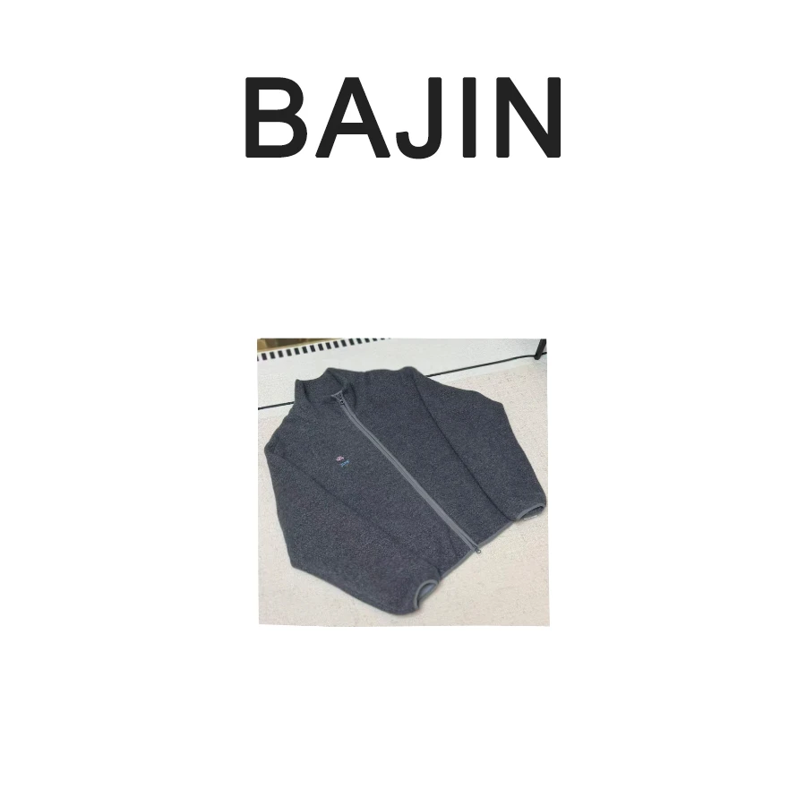 B2700【冬季新款芭金高端羊毛拉绒外套刺绣图案拉链立领开衫外套】