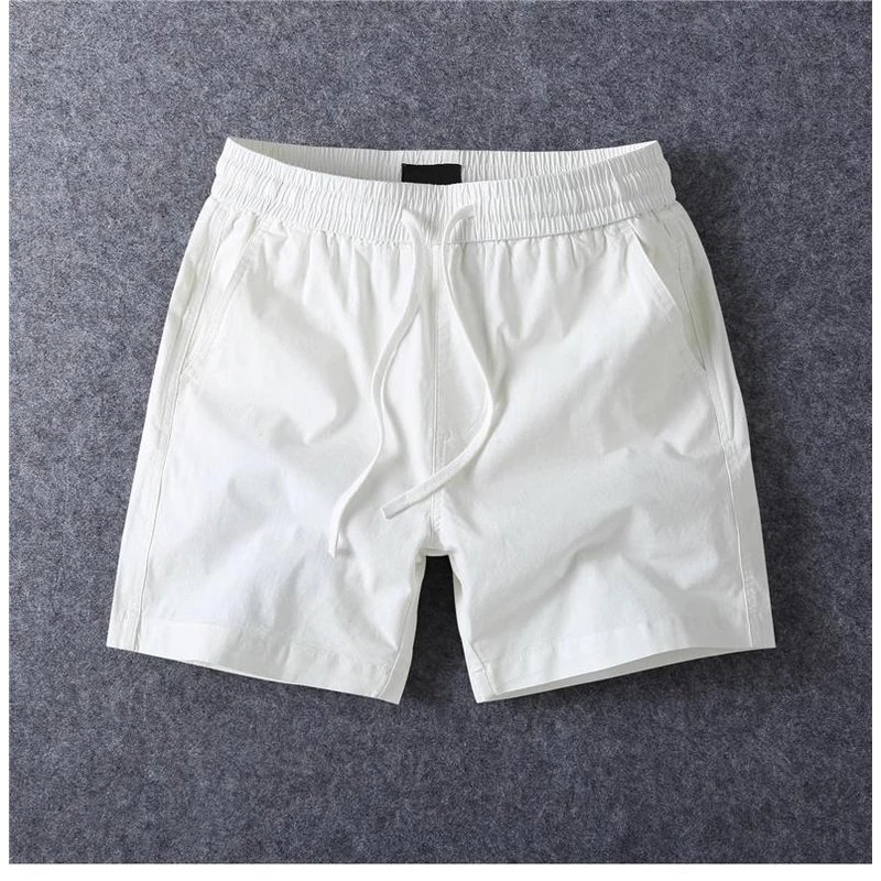 纯棉夏季新款四分短裤男士宽松休闲裤潮流弹力薄款百搭纯色运动裤