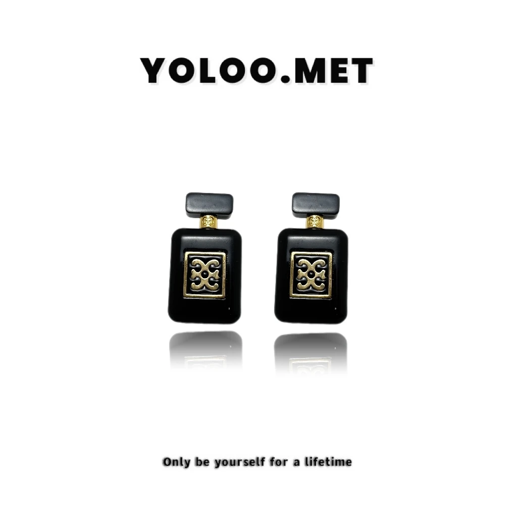 铜合金树脂耳饰 袁誉珊【Yoloo.Met】小众设计重工轻奢香水瓶耳环