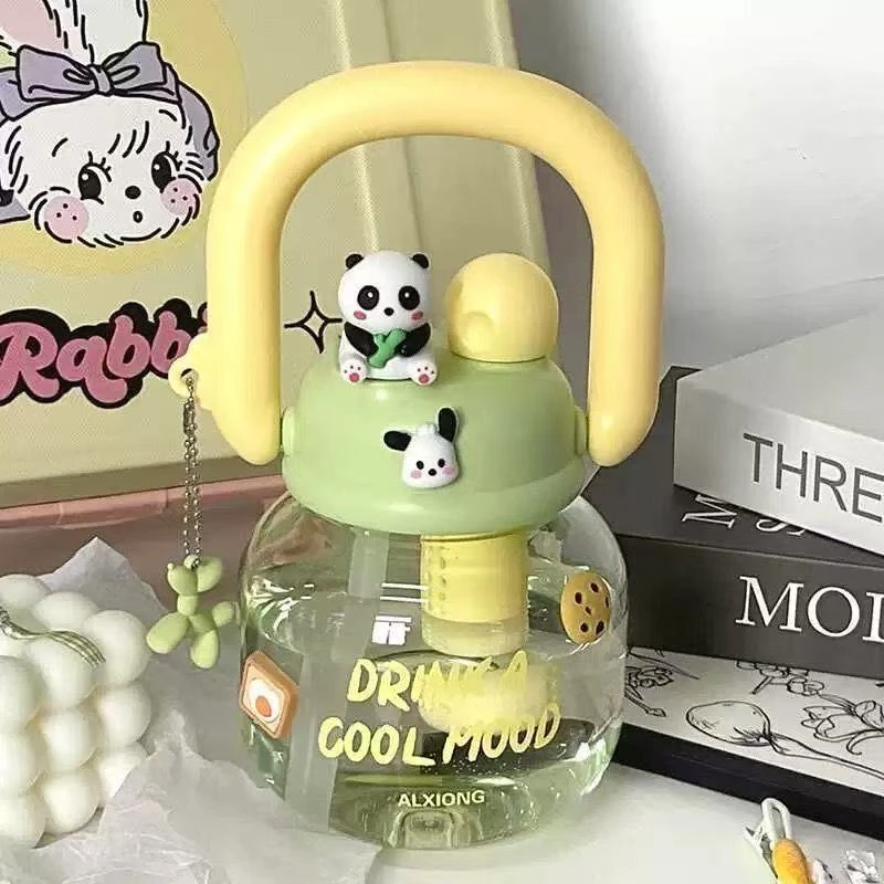 夏季水杯大容量女生高颜值大肚杯学生儿童吸管杯可爱便携手提水壶