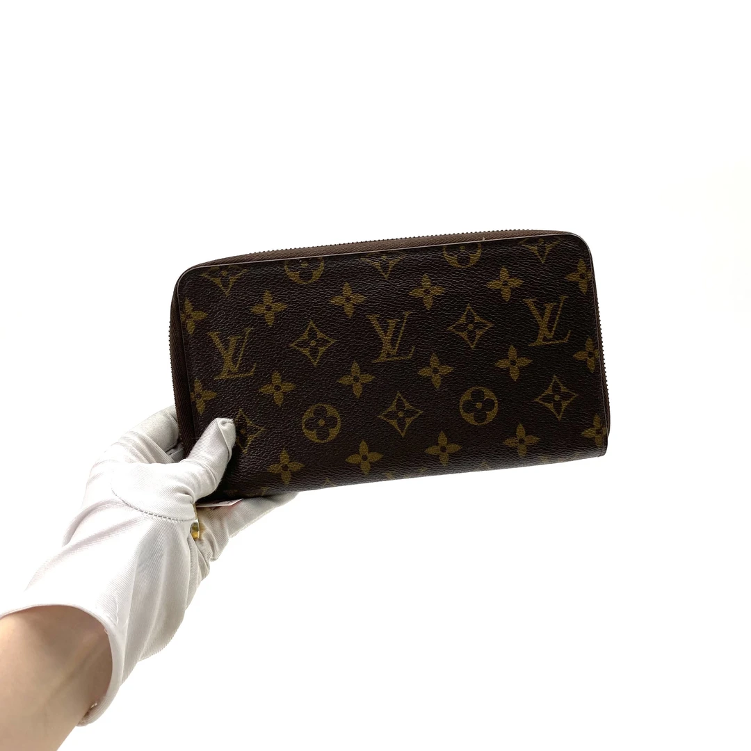 95新 LouisVuitton/路易威登 老花宽版拉链钱包 尺寸21/12