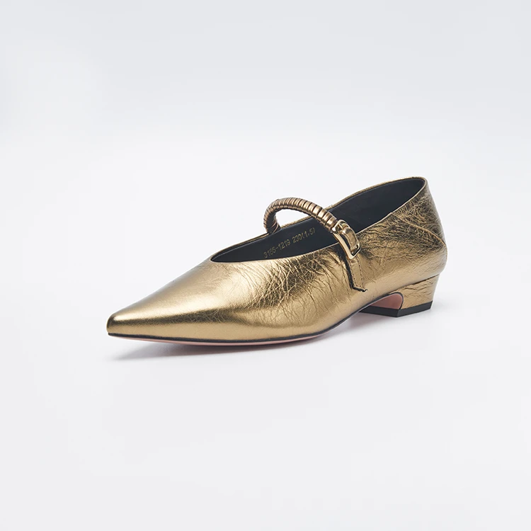 TXT【时尚小单】百搭时尚平底单鞋气质休闲女士粗跟经典尖头浅口