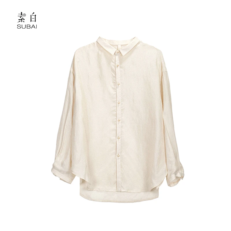 素白轻薄铜氨丝衬衫SB2504CS01418