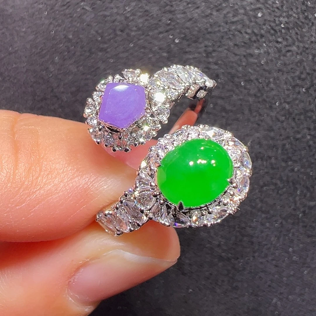 翡翠18K金镶嵌戒指