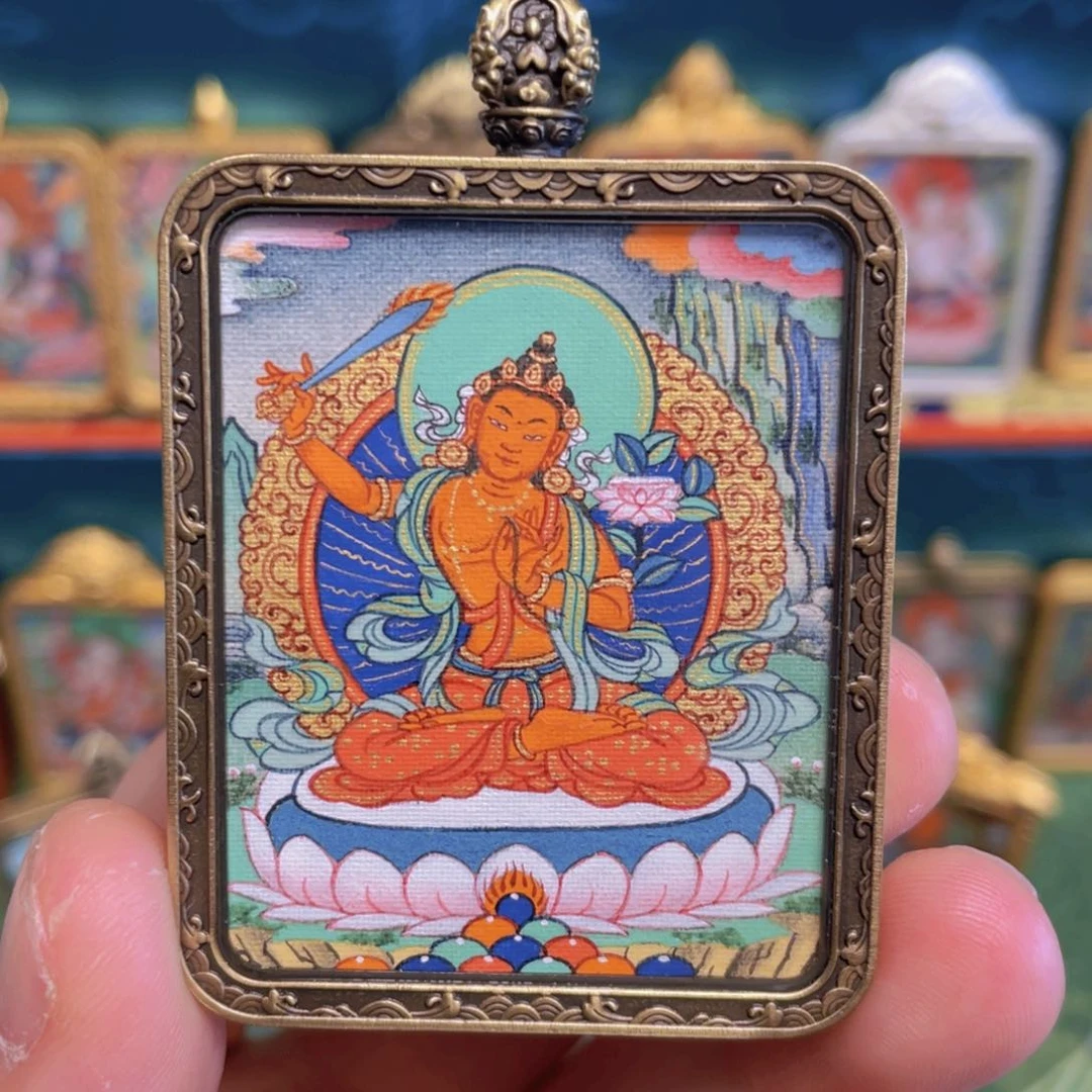 吊坠嘎赤文殊菩萨唐卡