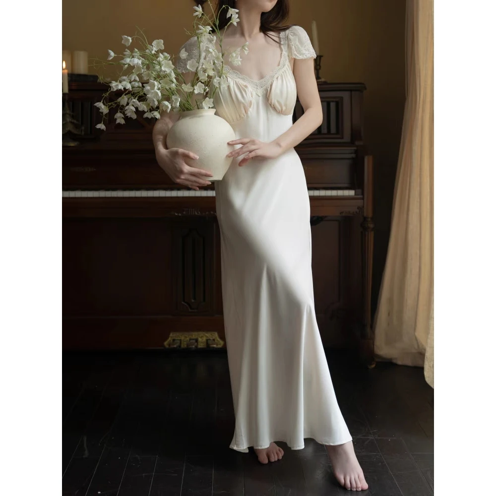 【兮蕊吊带裙】法式蕾丝睡裙女可外穿连衣裙R2227085-A