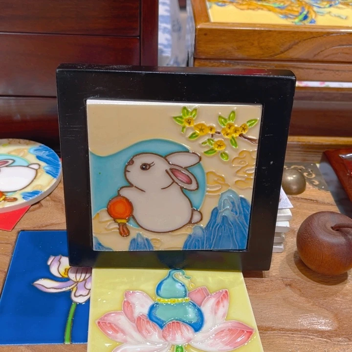 盖子款瓷板画艺术作品