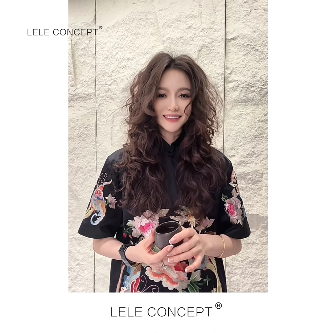LELE CONCEPT丨新中式设计师款国潮风蝴蝶花旗袍Q0540