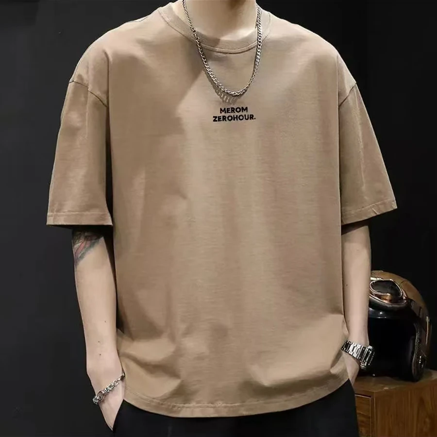 基础大众日常圆领T恤上衣时尚半袖印花男装潮流韩版男士短袖t恤男