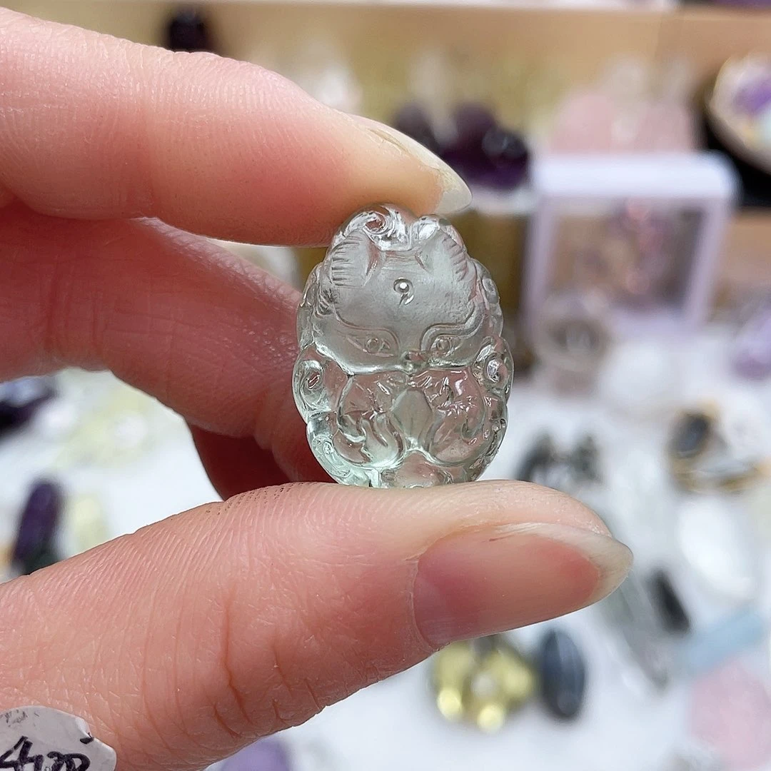 绿水晶珠宝半成品未镶嵌波*