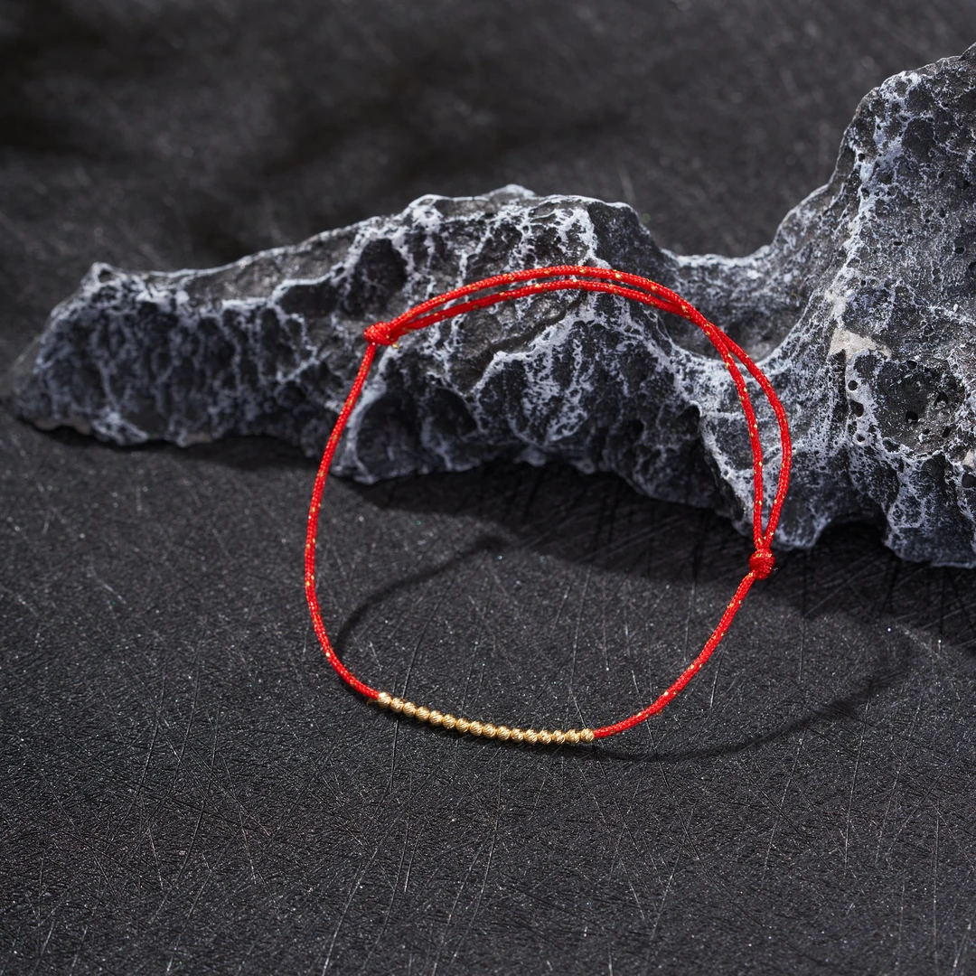 【玉氏珠宝】18k车花蹦迪红手绳 CAN1550159