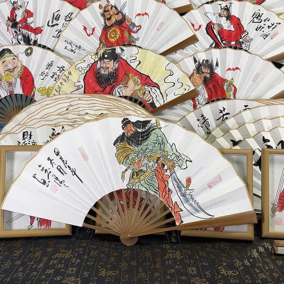 国画老*手绘折扇一把