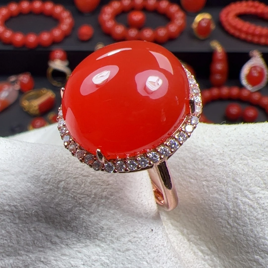 南红玛瑙戒指合金