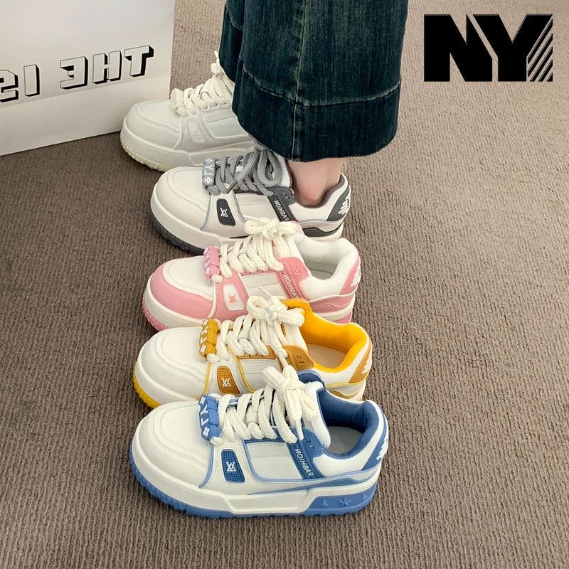 NY品牌大头面包鞋春季休闲鞋板鞋小白鞋运动厚底松糕小胖丁女鞋潮