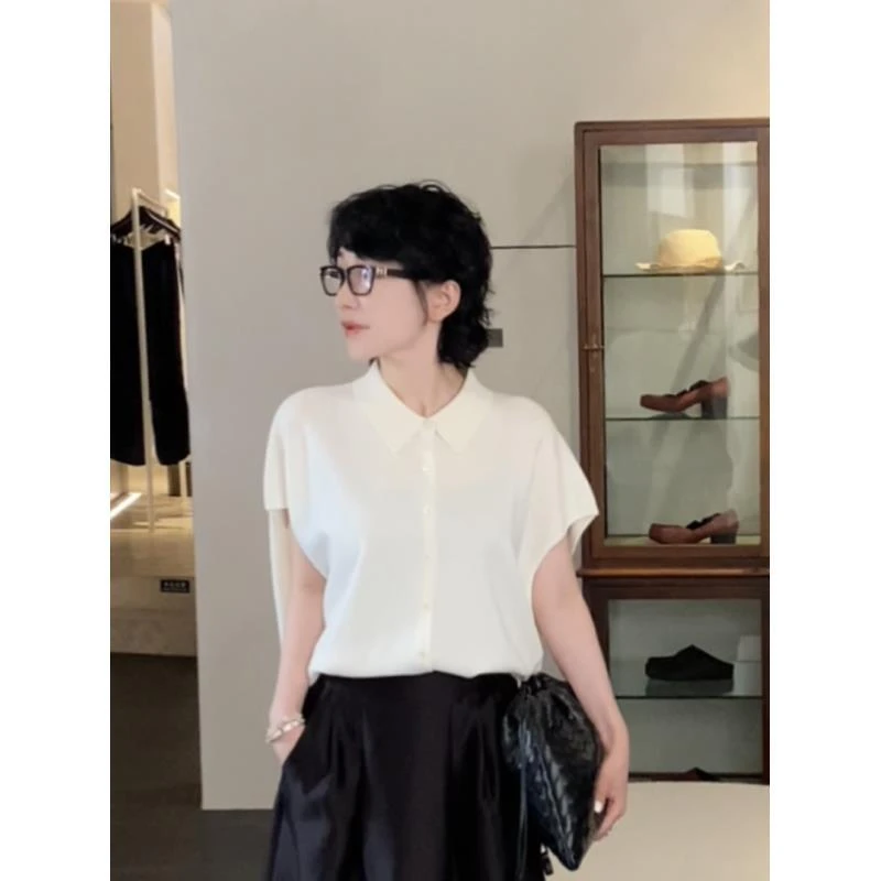 BETTY BAIRN 超细100美丽诺羊毛廓版POLO领针织上衣25B-BW1093