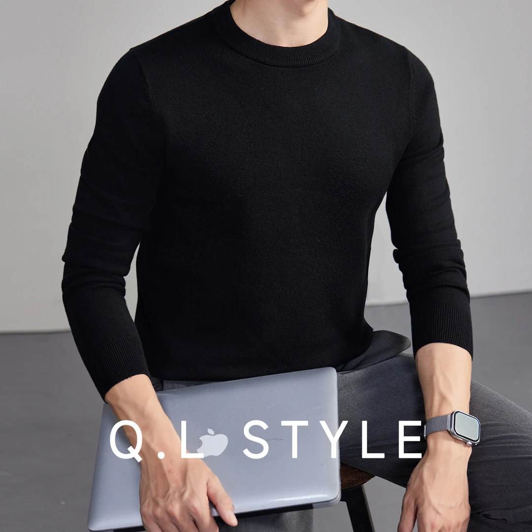 毛衣男圆领秋冬季打底男士商务修身西装内搭长袖针织衫毛衫RZ9906